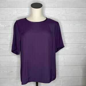 Christie & Jill Vintage 80's-90's  plum short sleeve blouse Size Large